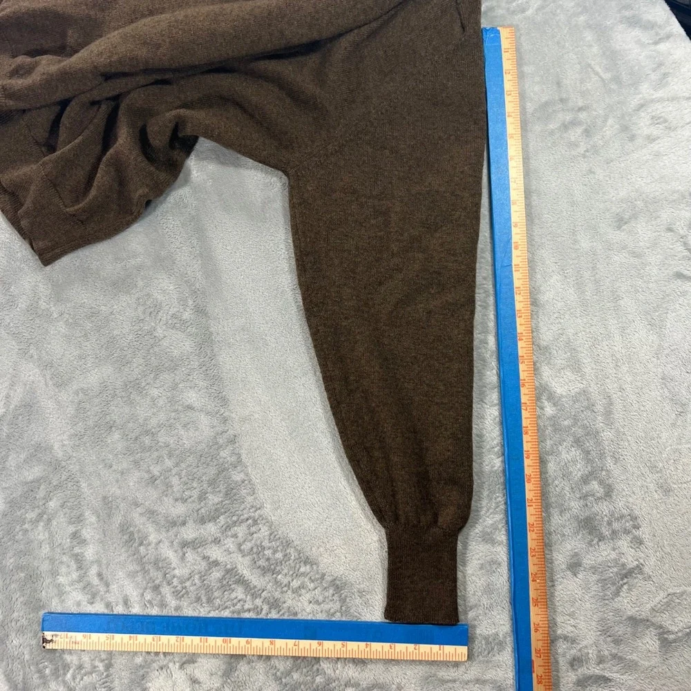 BRAEMER Phelps-Terkel V-Neck Sweater Mens XL Brown Lambswool Vintage Scotland‎